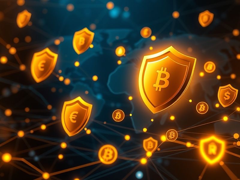 Digital currency and financial security with global money exchange concept