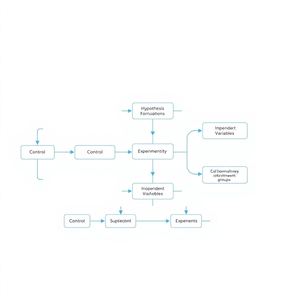 Experimental Methodology Design - Scientific workflow showing hypothesis testing, control groups, and variable analysis
