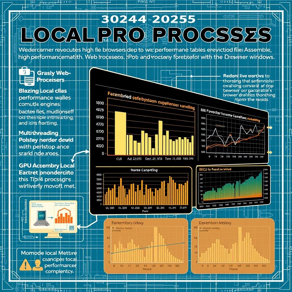 Local Processing Revolution 2024-2025 - Advanced browser computing with performance charts and technical diagrams