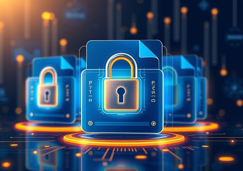 Document protection and security with locked files and encryption shields